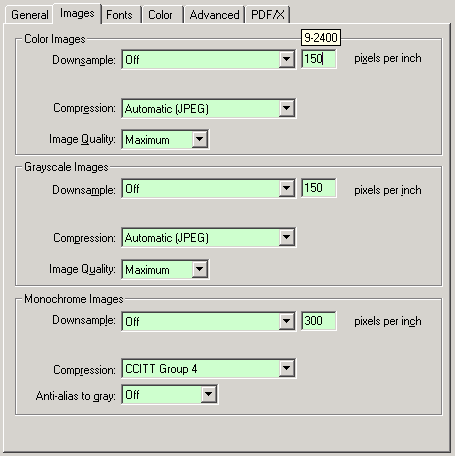 Distiller 6 settings